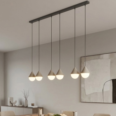 Minimalistyczna lampa wisząca z beżowymi kloszami - Avella