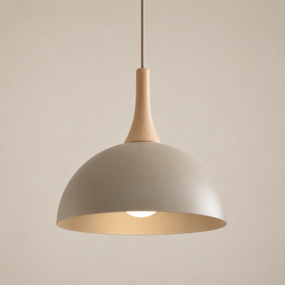 Minimalistyczna lampa wisząca Noir w kolorze beżowym