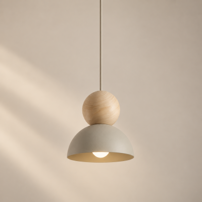 Beżowa, pojedyncza lampa wisząca Eloria