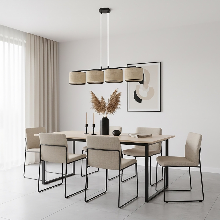 beżowe-lampy-wiszące-z-materiałowym-abażurem