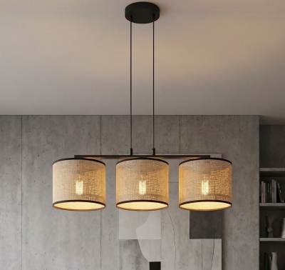 Potrójna lampa wisząca Elvara 3 z abażurami