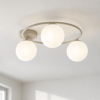 Potrójna lampa sufitowa Neris w minimalistycznym stylu
