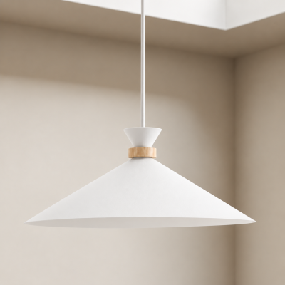 Nowoczesna lampa wisząca Cirel z białym kloszem 50 cm