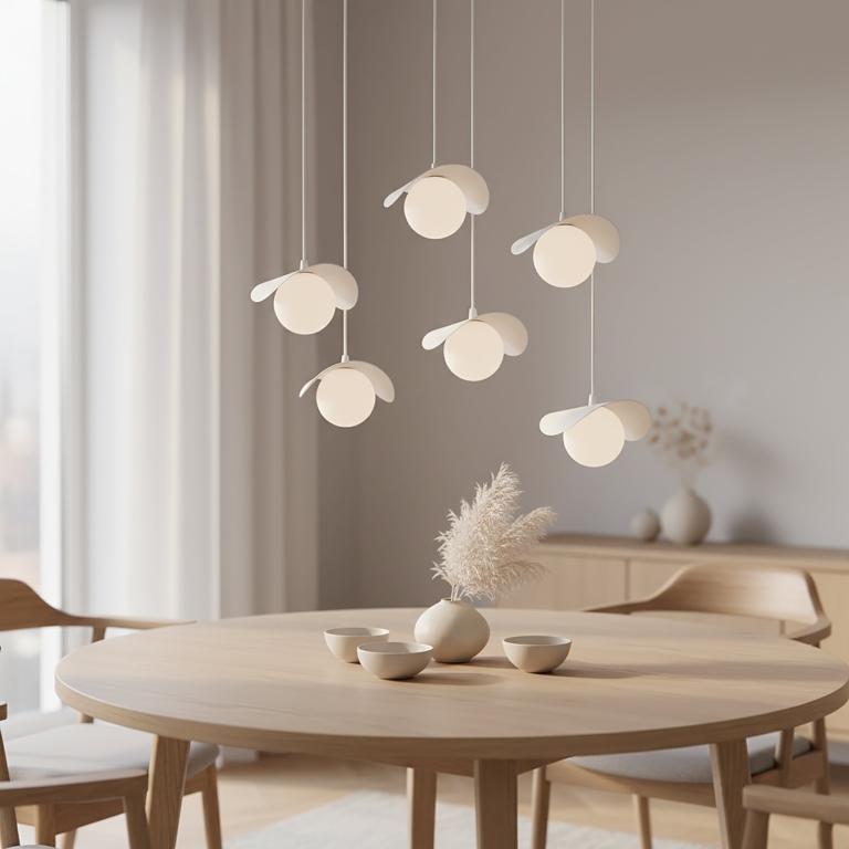 białe-lampy-wiszące-do-jadalni