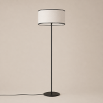 Prosta lampa stojąca Elvara z szarym abażurem