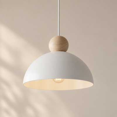 Stylowa lampa wisząca Eloria z ozdobną, drewnianą kulką