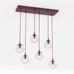 Lampa wisząca Blair 6 z transparentnymi kloszami