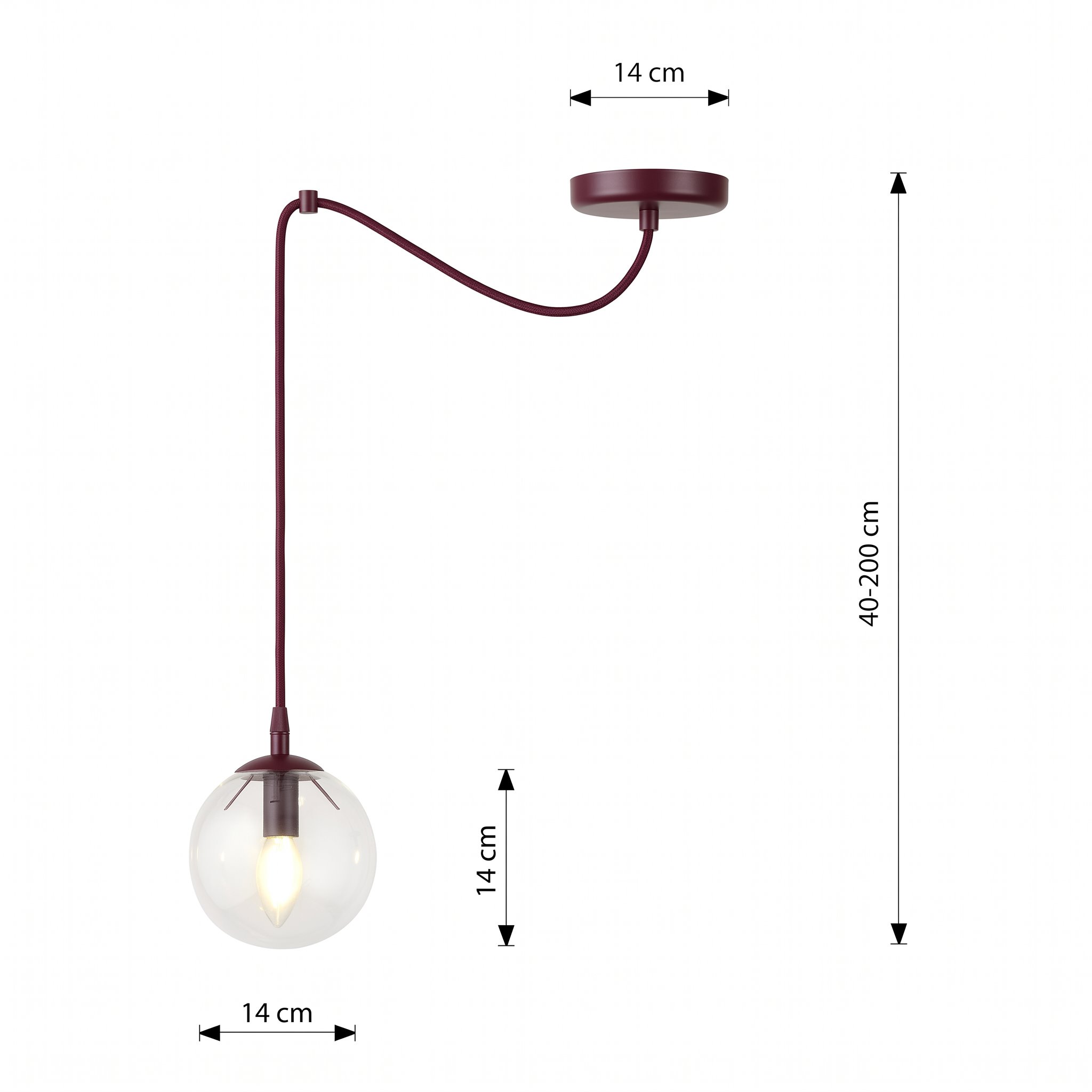 Blair Spider - pojedyncza lampa wisząca ze szklanym kloszem