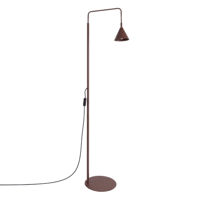 Minimalistyczna lampa stojąca Doka w modnym brązowym kolorze