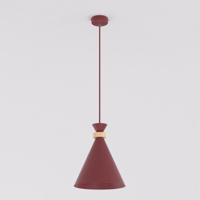 Designerska, pojedyncza lampa wisząca Via - burgundowa