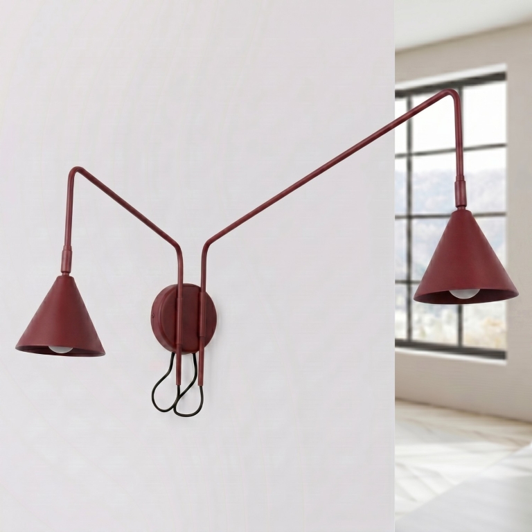 burgundowa-lampa-ścienna