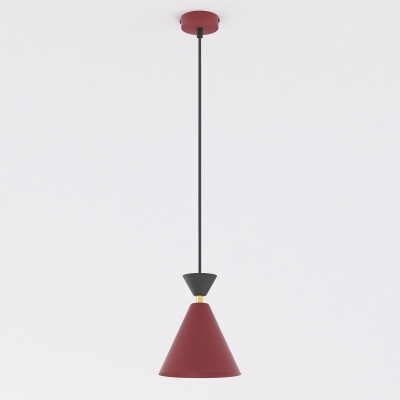 Burgundowa lampa wisząca Nuvia ze złotym detalem
