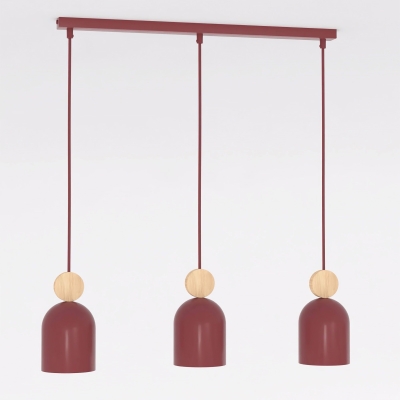 Nowoczesna lampa wisząca Senne z burgundowymi kloszami