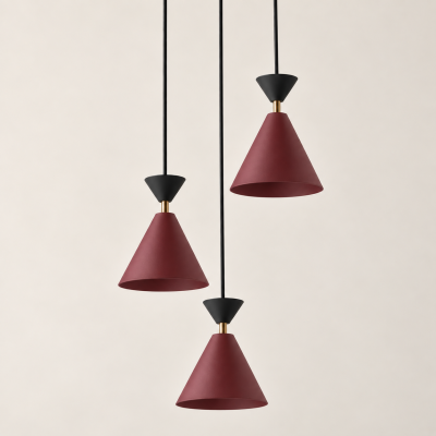 Burgundowa, designerska lampa wisząca Aria Ring 3