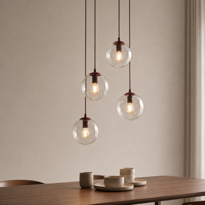 Lampa wisząca Blair Ring 4 - transparentne klosze