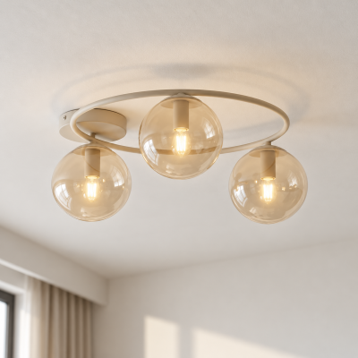 Nowoczesna lampa sufitowa z trzema kloszami - Neris