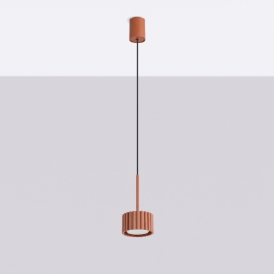 Medina - lampa z ryflowanym kloszem w kolorze ceglastym