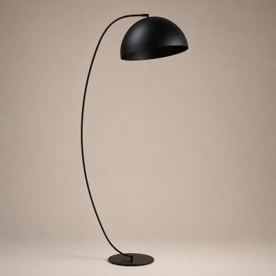 Funkcjonalna lampa podłogowa Brook w kolorze czarnym