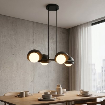 Czarna lampa wisząca Noma 4 z czterema źródłami światła