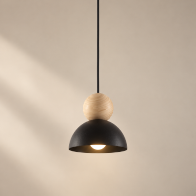 Eloria - nowoczesna lampa wisząca z czarnym kloszem