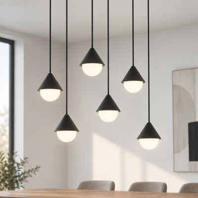 Czarna lampa wisząca Avella o nowoczesnym designie