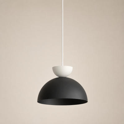 Biało-czarna lampa wisząca Bowie o minimalistycznym designie