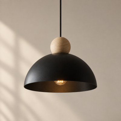 Lampa wisząca Eloria z drewnianym dekorem