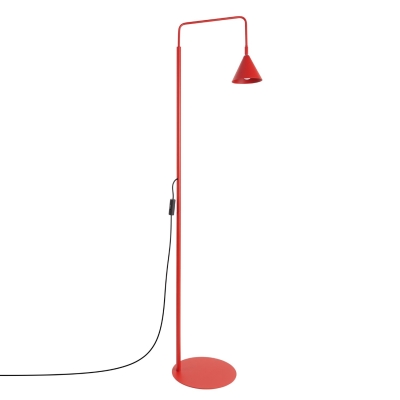 Lampa stojąca Doka z czerwonym kloszem