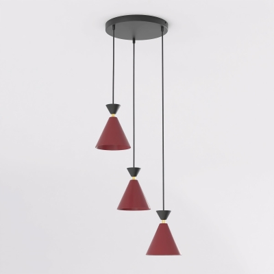 Burgundowa, designerska lampa wisząca Nuvia Ring 3