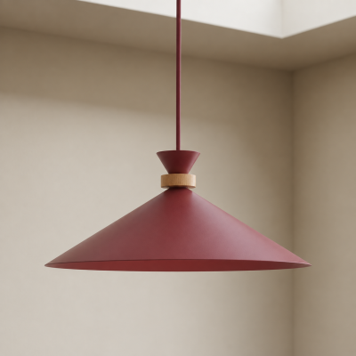 Stylowa lampa wisząca Cirel w kolorze burgundowym