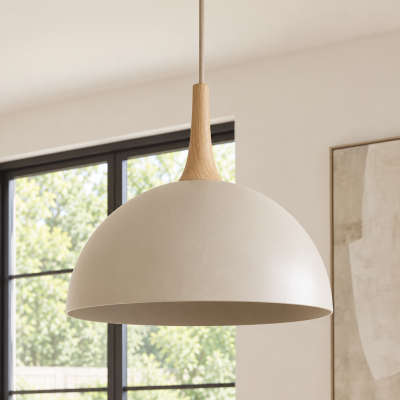 Beżowa lampa wisząca Noir - metalowa