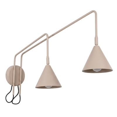 Doka - lampa ścienna z dwoma kloszami w kolorze taupe