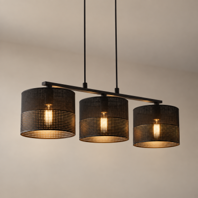 Lampa wisząca Solvia z abażurami w kształcie walca