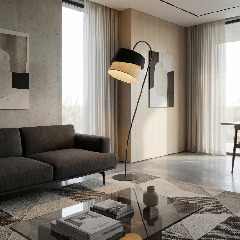 lampa-podłogowa-designerska-czarna