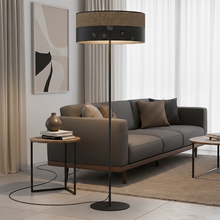 lampa-podłogowa-z-abażurem-brązowa