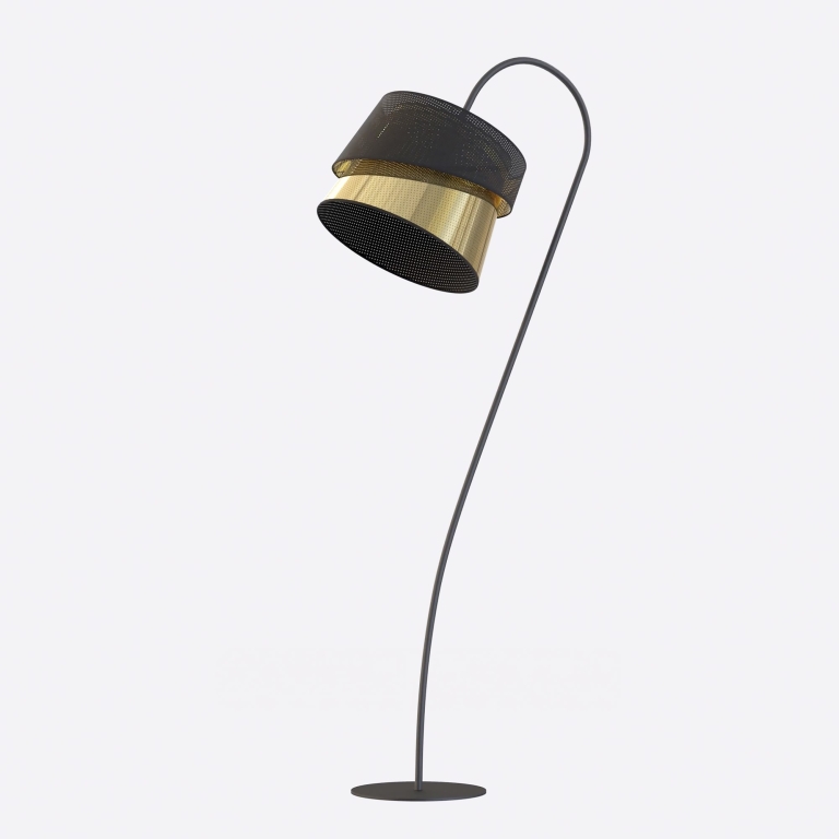 lampa-podłogowa-z-materiałowym-abażurem-złota