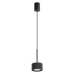 Czarna lampa wisząca Medina z ryflowanym kloszem