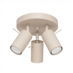 Metalowa lampa Arte 3 Ring z trzema kloszami w kolorze taupe