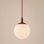 Pojedyncza lampa wisząca Blair z białym kloszem