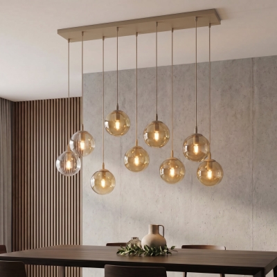 Blair 9 - beżowa, duża lampa wisząca