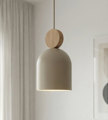 Mała lampa wisząca Senne z beżowym kloszem