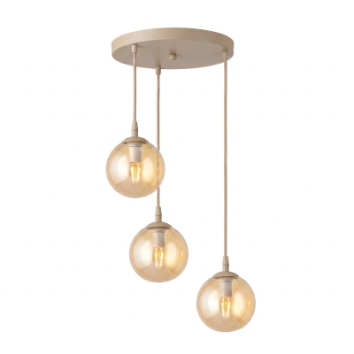 Lampa wisząca Blair Ring 3 z miodowymi kloszami