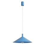 Lampa wisząca Doka z minimalistycznym błękitnym kloszem