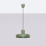 Oliwkowa lampa wisząca Luma z minimalistycznym kloszem