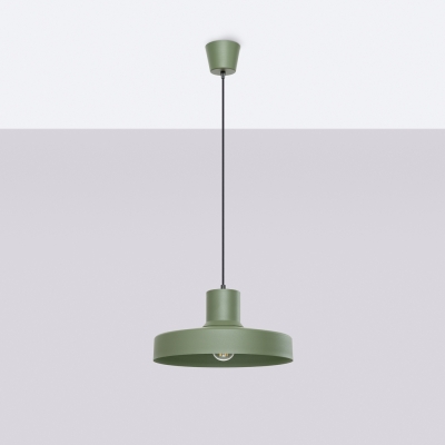 Oliwkowa lampa wisząca Luma z minimalistycznym kloszem