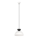 Minimalistyczna lampa wisząca Bowie z biało-czarnym kloszem