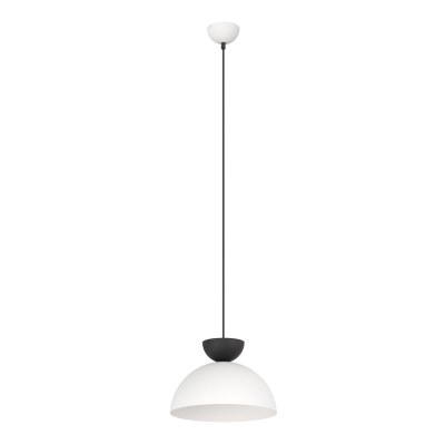 Minimalistyczna lampa wisząca Bowie z biało-czarnym kloszem