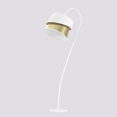 Stylowa, biało-złota lampa podłogowa Mavie