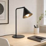 Minimalistyczna lampka na biurko Doka w kolorze czarnym