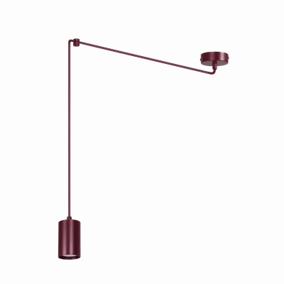 Joe - burgundowa lampa wisząca z metalowym kloszem